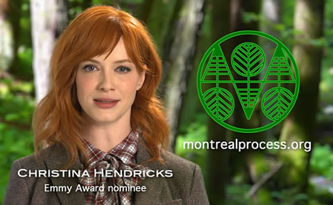 Christina Hendricks Promotes Sustainable Forestry and the Montreal Process video slide.